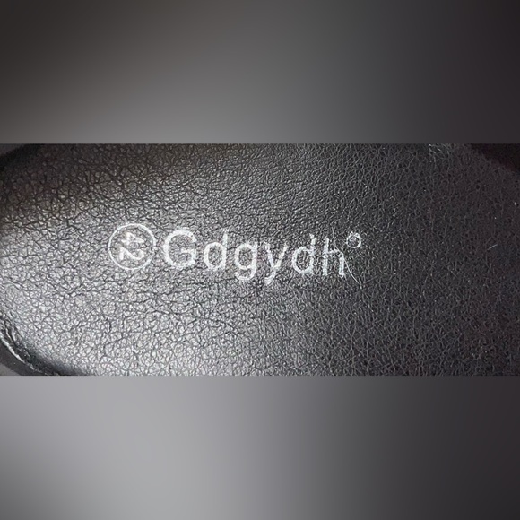 Black Shiny Vegan Leather Boots With Wings - Picture 3 of 6